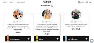 Review button example fro shopify store