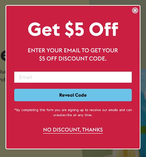 Pop-up bar example | Brillmark